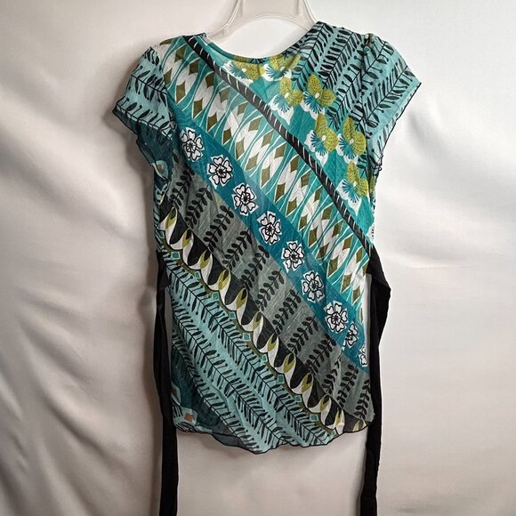 Wrapper Women's Floral Blouse Large - Picture 4 of 9